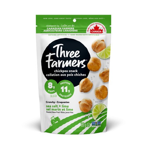 Three Farmers Plant Based Roasted Chickpeas Sea Salt & Lime 120 g