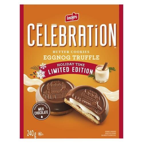 Leclerc Celebration Cookies Milk Chocolate Eggnog Truffle 240 g