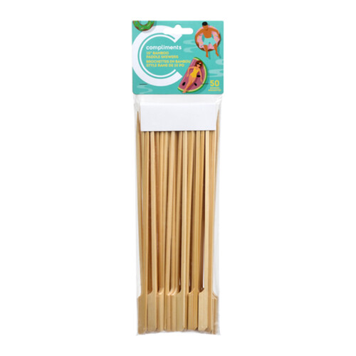 Compliments Paddle Skewers 10 Inch 50 Pack