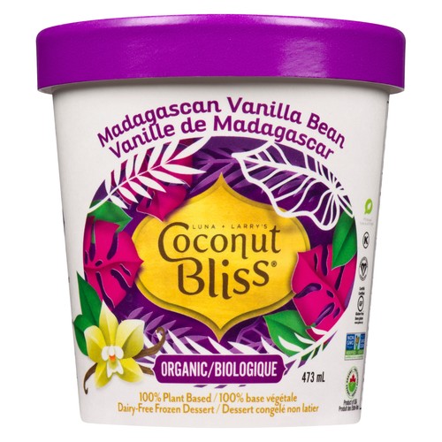 Luna & Larry's Coconut Bliss Organic Frozen Dessert Madagascan Vanilla Bean 473 ml