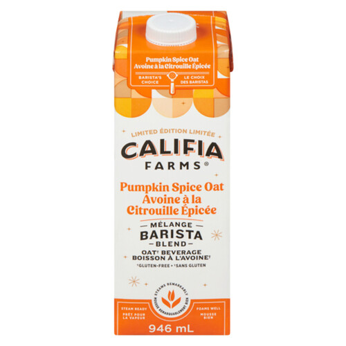 Califia Farms Gluten-Free Oat Beverage Pumpkin Spice Oat Barista Blend 946 ml