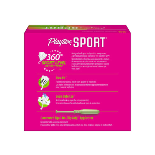 Playtex Super Sport Plastic Tampons Unscented 36 Count