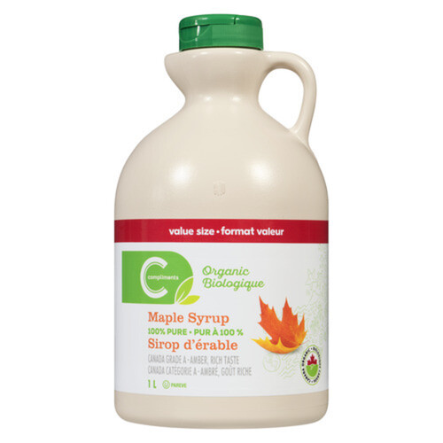 Compliments Organic Maple Syrup 100% Pure 1 L