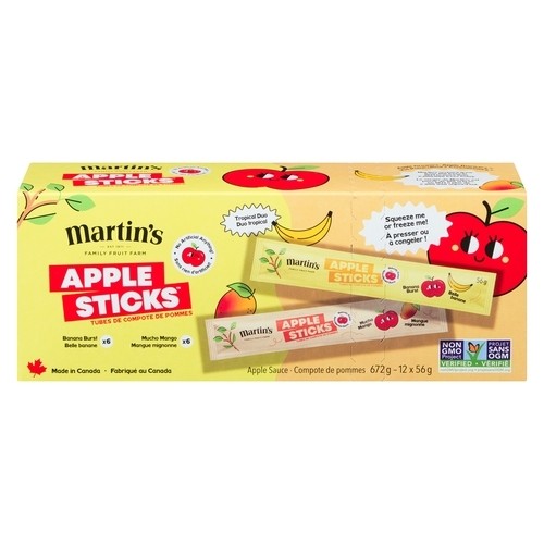 Martin's Apple Sticks Apple Sauce Tropical Duo 12 x 56 g 