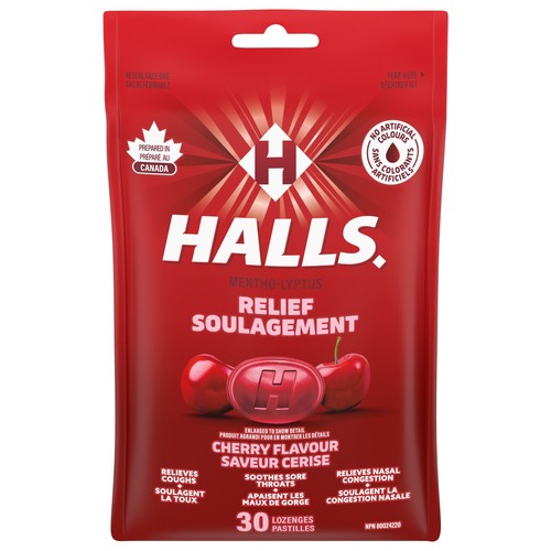 Halls Mentho-Lyptus Cough Drops Cherry Flavour 30 Lozenges