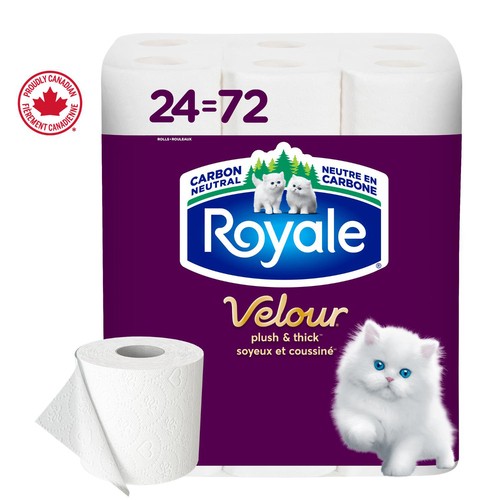 Royale Velour Toilet Paper 2-Ply 24 Triple Rolls x 213 Sheets