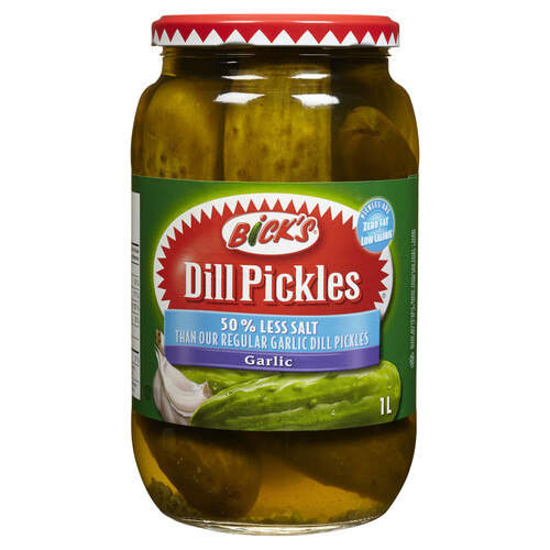 Bick's Pickles Garlic Dill 50% Less Salt 1 L