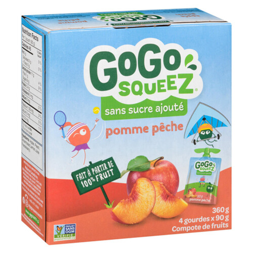 GoGo Squeez Fruit Sauce Apple Peach 4 x 90 g