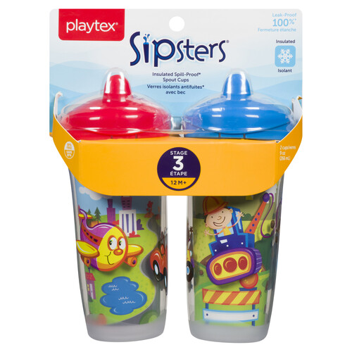Playtex Sipster Stage 3 Spout Cups Various Colours 266 ml 2 Pack