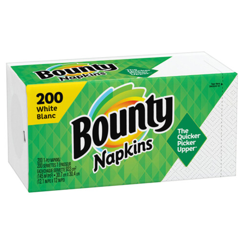 Bounty Paper Napkins White 200 Count