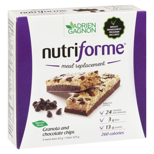 Nutriforme Meal Replacement Bars Granola & Chocolate Chips 5 x 65 g