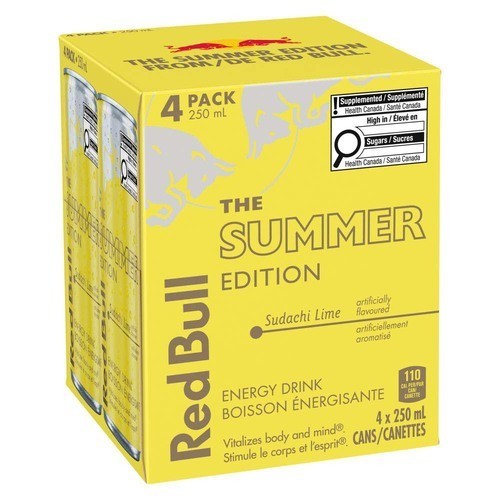 Red Bull Energy Drinks The Summer Edition Sudachi Lime 4 x 250 ml (cans)