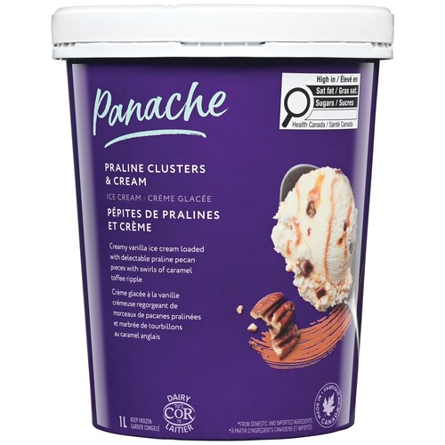 Panache Ice Cream Praline Cluster & Cream 1 L