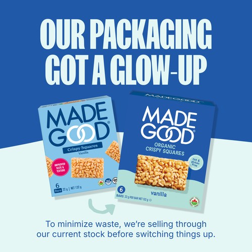 MadeGood Organic Rice Crispy Squares Vanilla 132 g