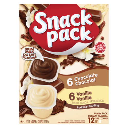 Snack Pack Gluten-Free Pudding Combo Chocolate & Vanilla 12 x 99 g