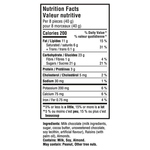 Cadbury Dairy Milk Chocolate Bar Fruit & Nut Raisins & Almonds 180 g