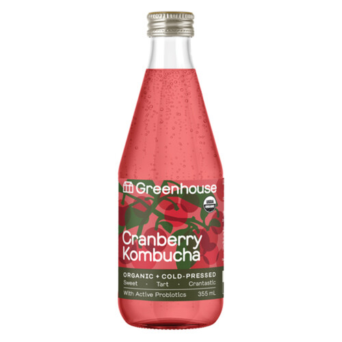 Greenhouse Organic Kombucha Cranberry 340 ml (bottle)