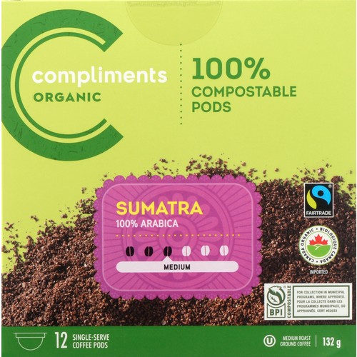 Compliments Organic Sumatra Blend Coffee Pods 132 g