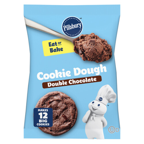 Pillsbury Ready to Bake Cookie Dough Double Chocolate  12 Cookies 454 g