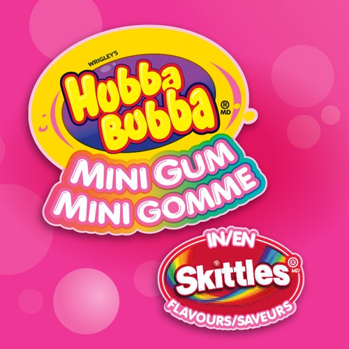 Wrigley's Hubba Bubba Sugar-Free Gum Mini Gum Skittles Flavours 40 Count