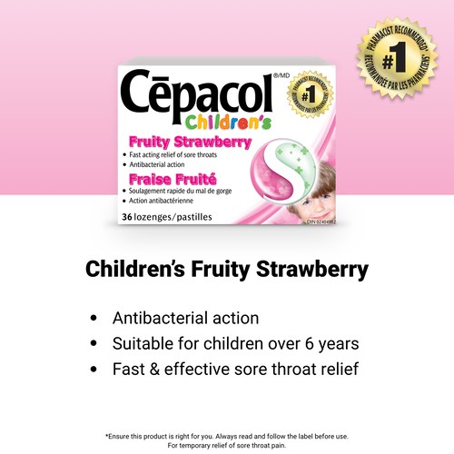 Cepacol Children's Strawberry 36 Lozenges
