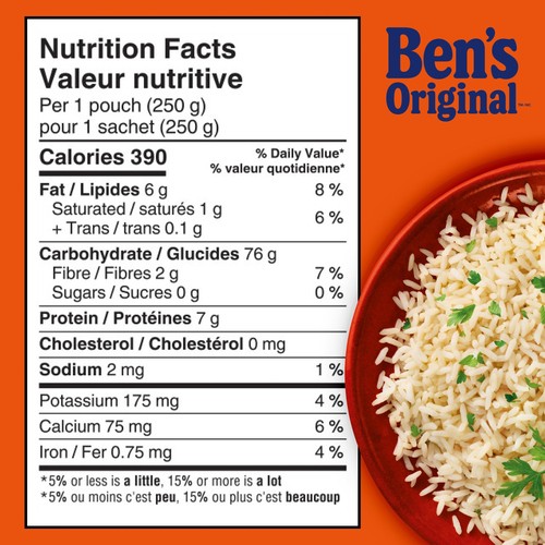 Ben's Original Bistro Express White Rice Converted Long Grain 250 g
