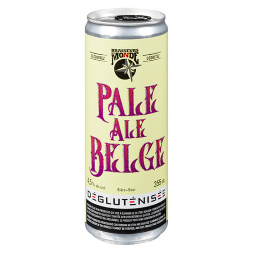 Brasseurs Du Monde Deglutenized Beer 4.5% Alcohol Pale Ale Beige 355 ml (can)