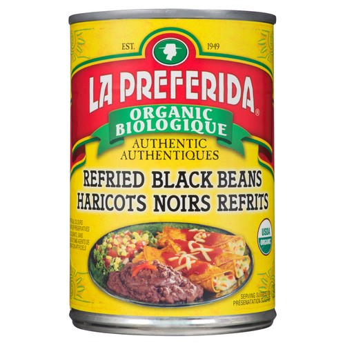 La Preferida Organic Refried Black Beans 398 ml