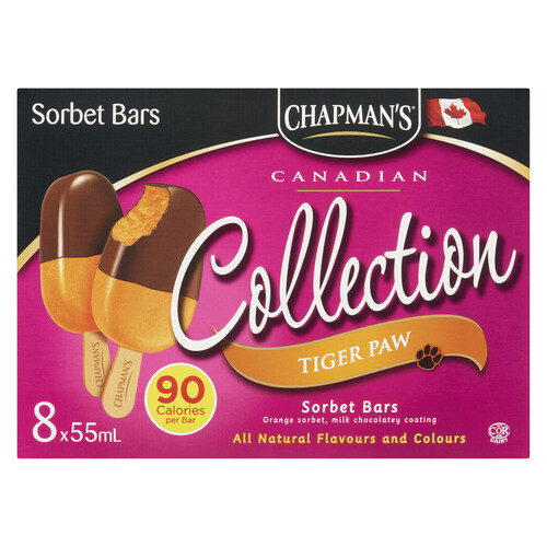 Chapman's Ice Cream Bars Sweet Options Orange Sorbet & Milk Chocolate 8 x 55 ml