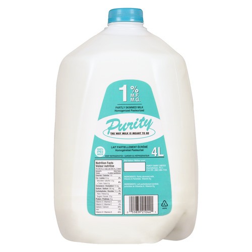 Purity 1% Milk Partly Skim  4 L