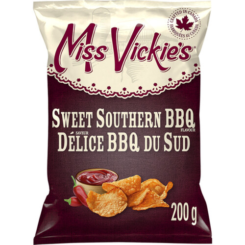 Miss Vickie's Sweet Southern BBQ flavour kettle cooked potato chips 200 g