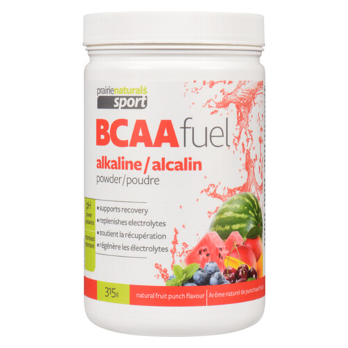 Prairie Naturals Sport BCAA Fuel Alkaline Powder Natural Fruit Punch 315 g