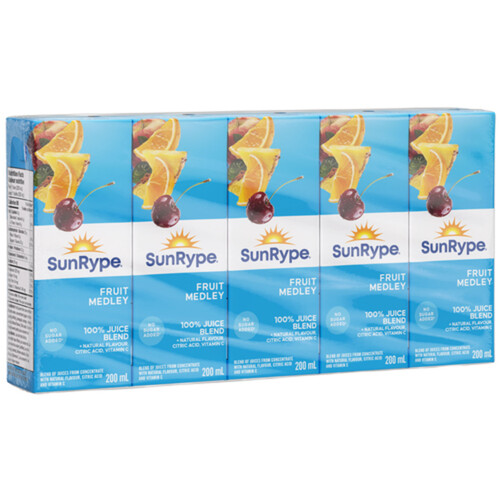 SunRype Juice Fruit Medley Boxes 5 x 200 ml