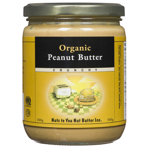 Nuts To You Nut Butter Organic Peanut Butter Crunchy 500 g