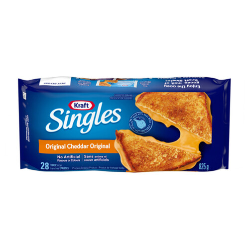 Kraft Singles Thick Sliced Cheese Original Cheddar 28 Slices 825 g