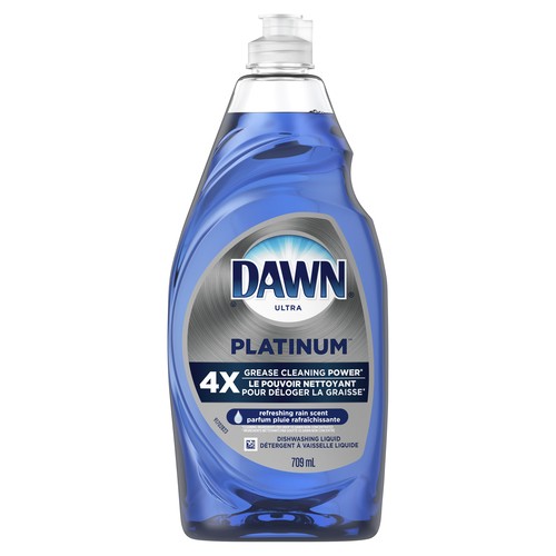 Dawn Ultra Platinum Liquid Dish Soap Refreshing Rain 709 ml