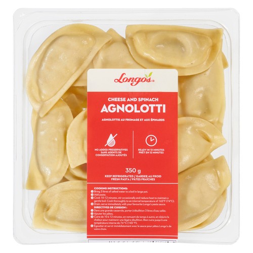 Longo's Agnolotti Cheese & Spinach 350 g