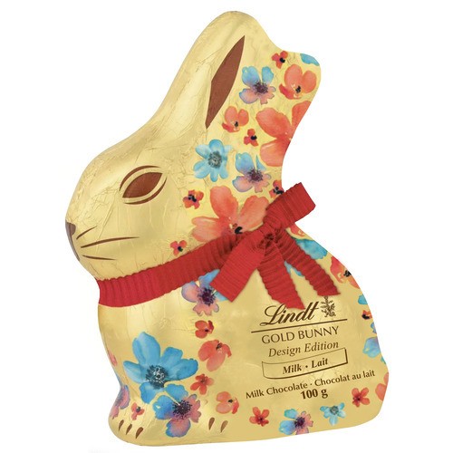 Lindt Floral Edition Pink or Blue Gold Easter Bunny Milk Chocolate 100 g