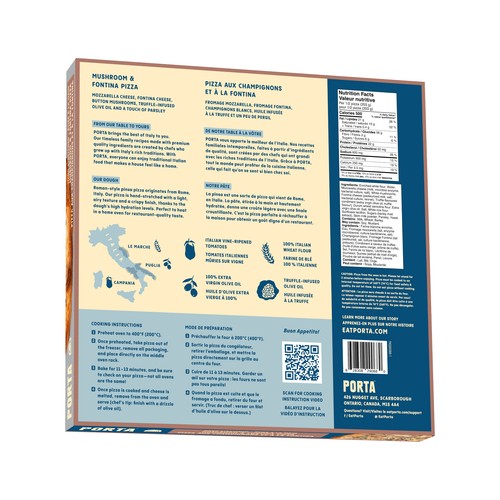 Porta Frozen Pizza Mushroom & Fontina 405 g