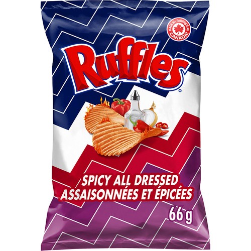 Ruffles Spicy Potato Chips All Dressed Flavoured 66 g