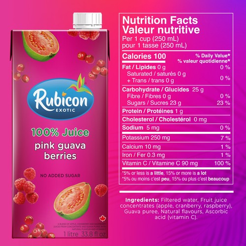 Rubicon Exotic 100% Juice Pink Guava Berries 1 L