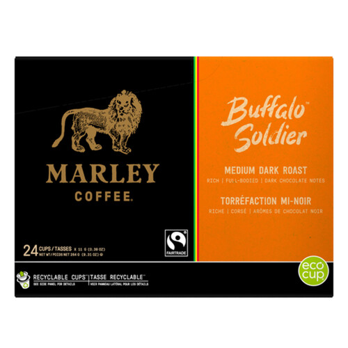 Marley Coffee Medium-Dark Roast Buffalo Soldier Coffee 24 K-Cups 264 g
