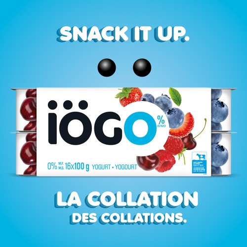 iÖGO 0% Yogurt Strawberry Raspberry Cherry Blueberry 16 x 100 g