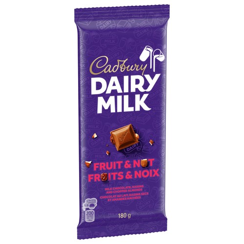 Cadbury Dairy Milk Chocolate Bar Fruit & Nut Raisins & Almonds 180 g