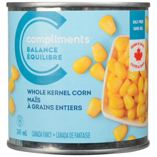 Compliments Balance Canned Whole Kernel Corn No Salt Added 341 ml