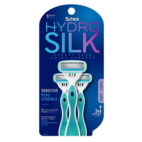 Schick Hydro Silk Women's Disposable Razors Sensitive Care 3 Pack