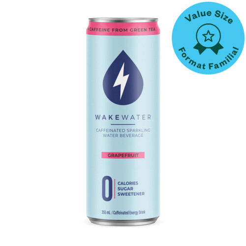 WakeWater Caffeinated Sparkling Water Grapefruit 355 ml (can)