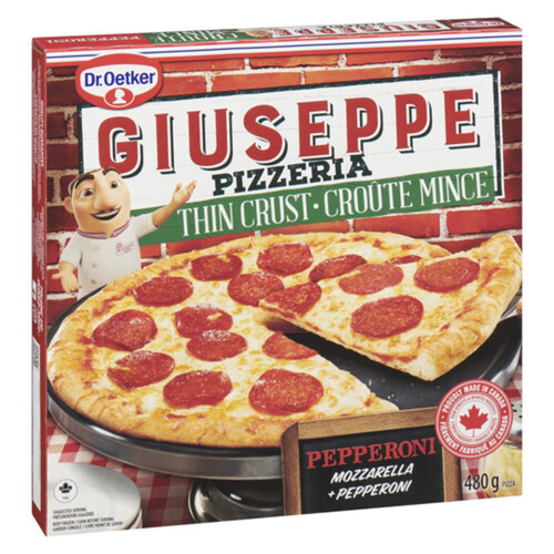 Dr. Oetker Giuseppe Pizzeria Frozen Thin Crust Pizza Pepperoni 480 g