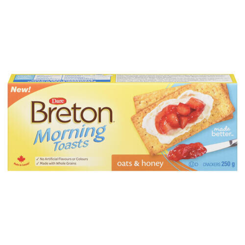 Dare Breton Morning Toast Crackers Oats & Honey 250 g Voilà Online