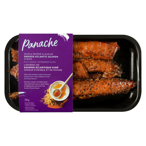 Panache Atlantic Smoked Maple Pepper Strips Salmon 150 g (frozen)